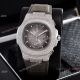 Japan Grade Patek Philippe Nautilus Diamonds Watches Gray Leather Strap (2)_th.jpg